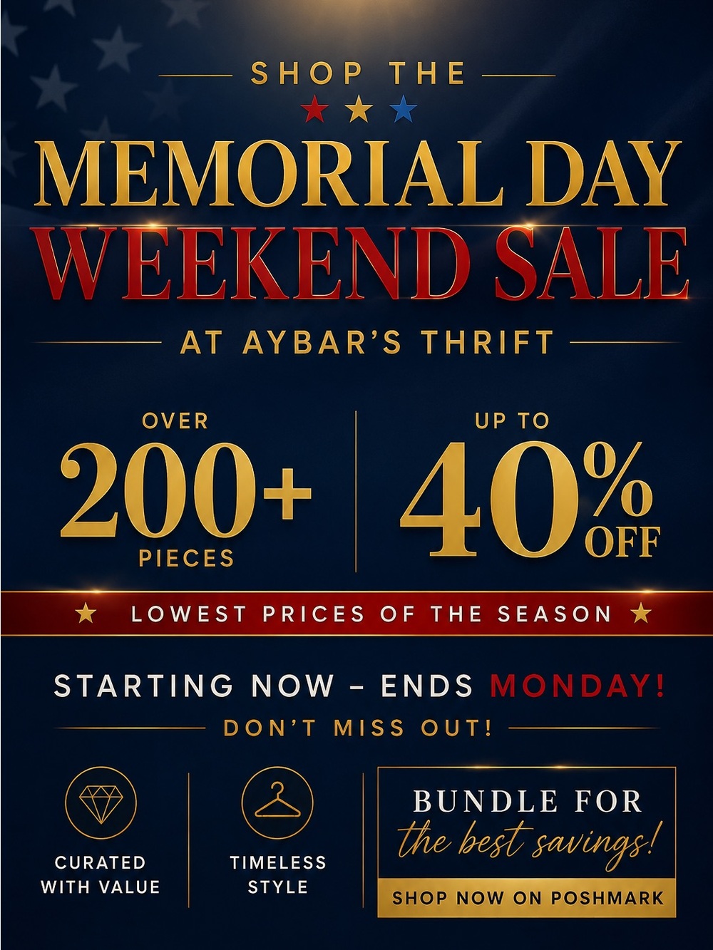 MEMORIAL DAY WEEKEND SALE HAPPENING NOW!